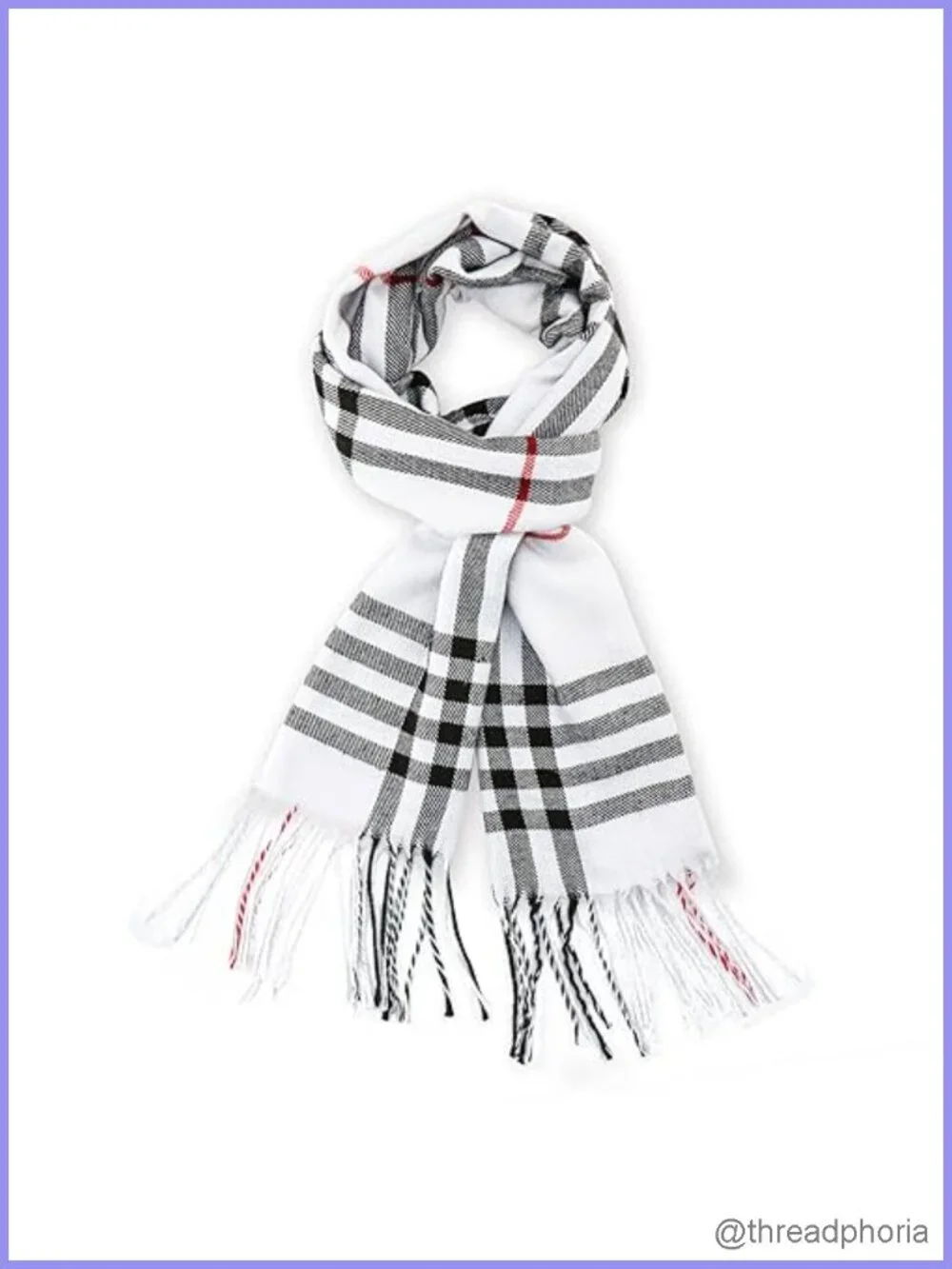 Oversized Plaid Scarf Chunky Long Winter Wrap Unisex Viscose Acrylic
